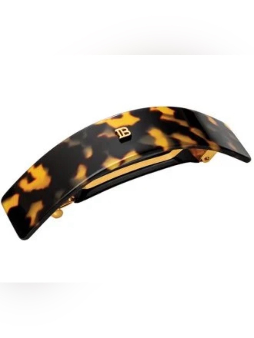 Balmain Tortoiseshell Resin Barrette with Gold Accent